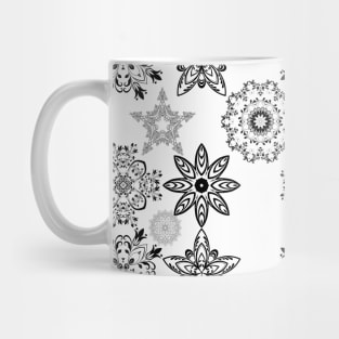 Black and White Floral Pattern Mug